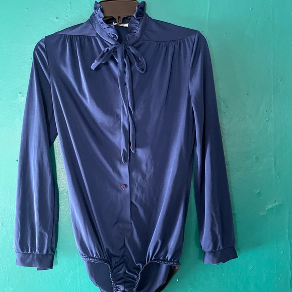 Vintage ruffle high neck  bodysuit - Picture 5 of 6